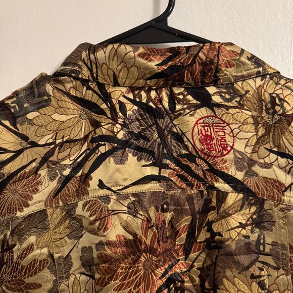 Boho Bohemian Silk Blend Eastern Style Gold Tones Witchy Celestial Abstract - Picture 9 of 10